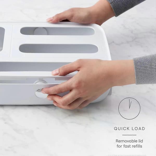 Matpose Dispenser, 4-spors Plast Sandwichpose Organizer for Skuff