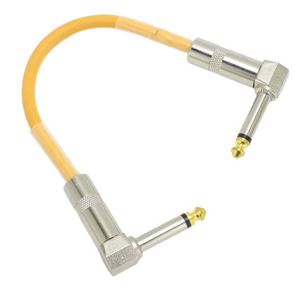 6 st gitarr patchkabel 6 tum 6,35 mm rätvinklig ljudkabel för effektpedal mixer förstärkare elgitarrer basar gul (ZYH)