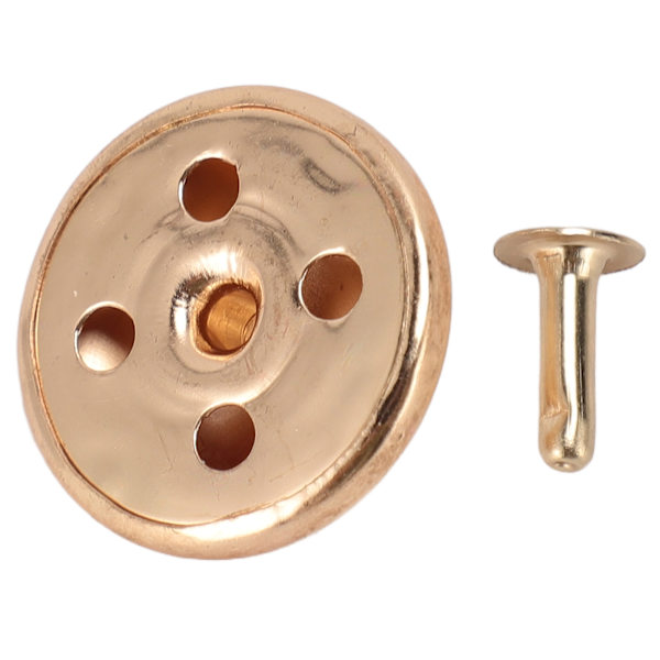 100 set svampnitar nitar dubb 25mm DIY pläterad järnkon spikar och nitar svampspets huvudnit dubb för reparation av läder guld  (ZYH)