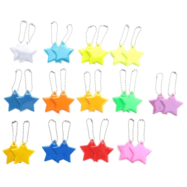 26 stycken Säkerhetsreflexhängen för barn, Stjärnreflex för skolväska, ryggsäck, cykling (ZYH) Multicolor