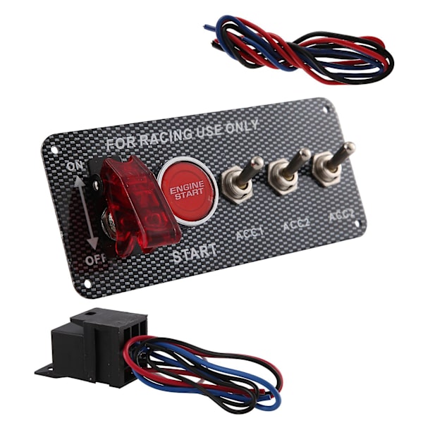 12V Bil Tändningsknapp Motor Start Tryckknapp 3 Växla Panel  (ZYH) As shown