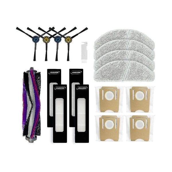 Reservdelar för Midea S8 / S8+ Plus robotdammsugare, huvudsidoborste, Hepa-filter, moppduk, dammsäck - hhny (ZYH) As Shown