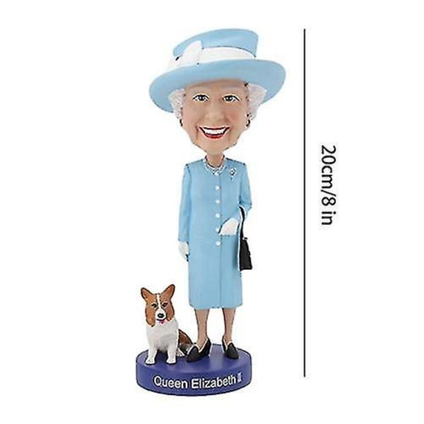 Dekorativa prydnader för statyn av drottning Elizabeth skakar på huvudet drottning Elizabeth Ii (DPD)