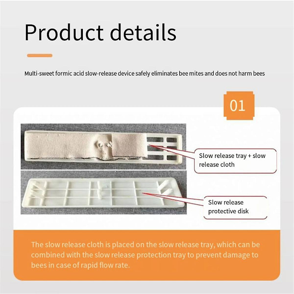 Formiatsyrabehandling av Varroa-kvalster Slow-Release Device Beehive Mite Treatment Tools Biodling Utrustning  (ZYH) As Shown