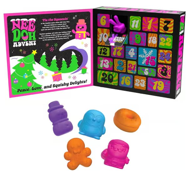 Schylling NeeDoh Squishmas Julekalender - 24 Mini Klemmelegetøj - Nedtælling til Jul