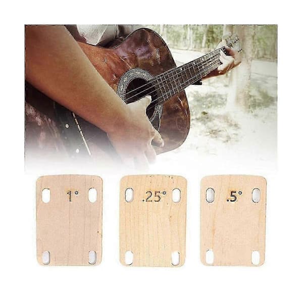 3 st Gitarrhalsskilar Bolt-on Halsplatta för Gitarr och Basreparation 0.25, 0.5 och 1 Grad Guit f26