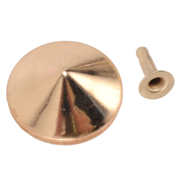100 set svampnitar nitar dubb 25mm DIY pläterad järnkon spikar och nitar svampspets huvudnit dubb för reparation av läder guld  (ZYH)