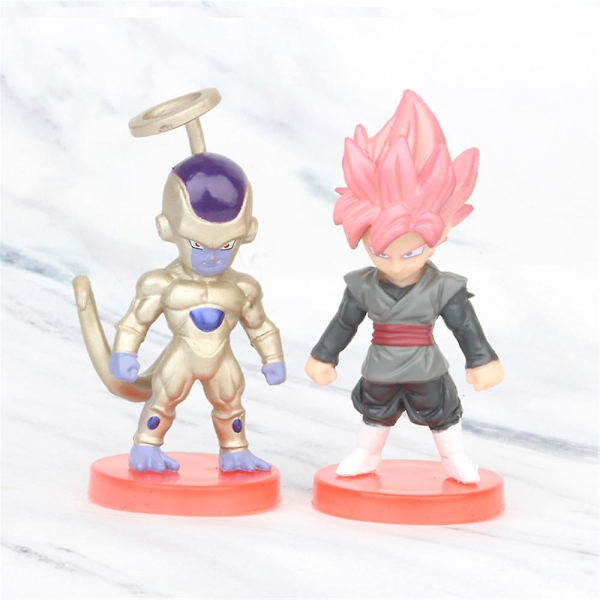 8 st/ set Anime Dragon Ball Z Anime-karaktärer Goku Gohan Figurleksaker Set Fläktar Presenter Heminredning Cake Topper (DPD)