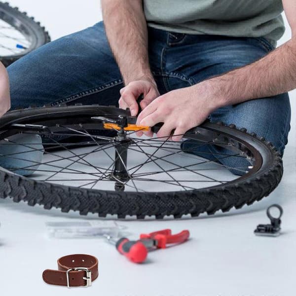 2 par läderkorgremmar läderremmar med metallspänne justerbar cykelkorgrem
