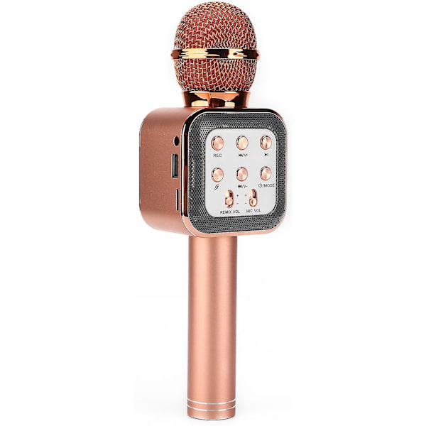 Trådlös Bluetooth Karaoke Mikrofon Högtalare - Bärbar Handhållen 5W - Roséguld  (ZYH)