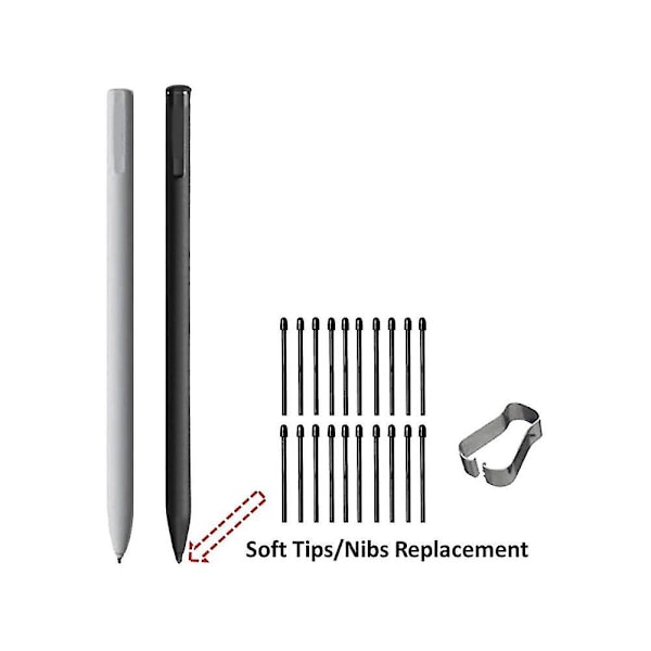 (20-pack) Markerpennspetsar/nibbar för Remarkable 2 Stylus Pen Ersättning Mjuka Nibbar/spetsar Svart  (ZYH)