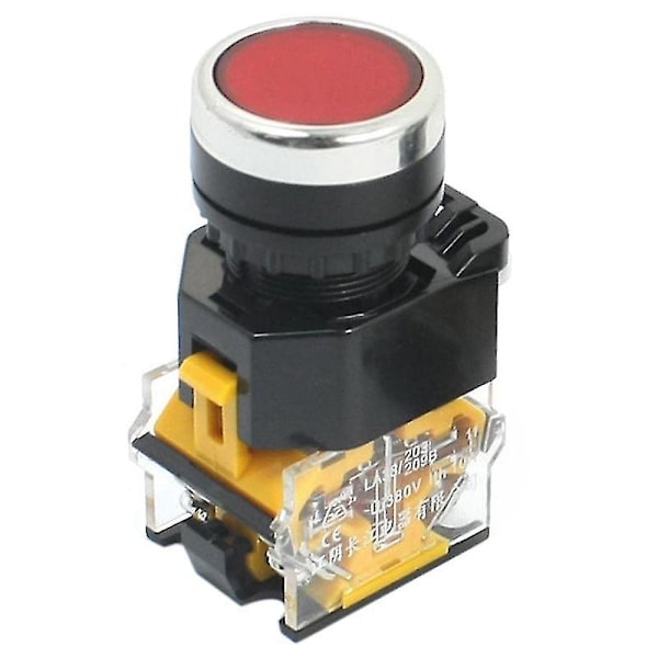 2 st 22 mm montering 10A 380V DPST röd grön momentan tryckknappsbrytare (ZYH) black