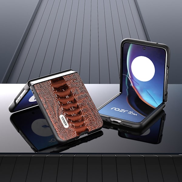 Abeel Weilai-serie mobilfodral för Motorola Razr 40 Ultra (DPD) Coffee