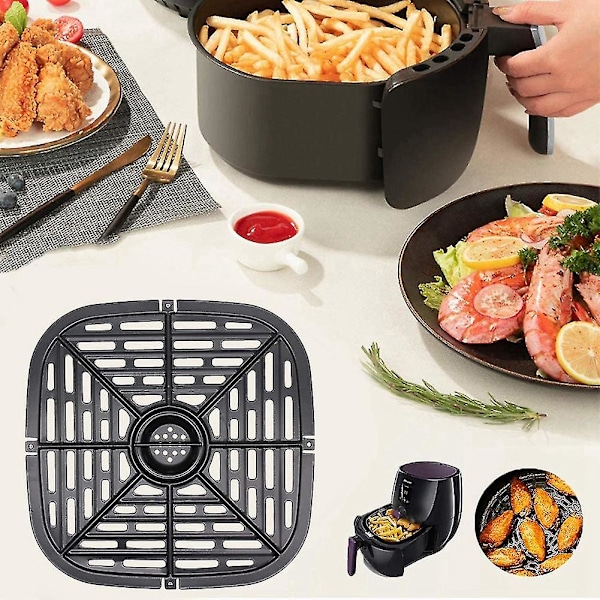 Kvadratisk ersättningsgrillpanna för varmluftsfritös som passar till Power Dash, Air Fryers, grillplatta för varmluftsfritös (ZYH)