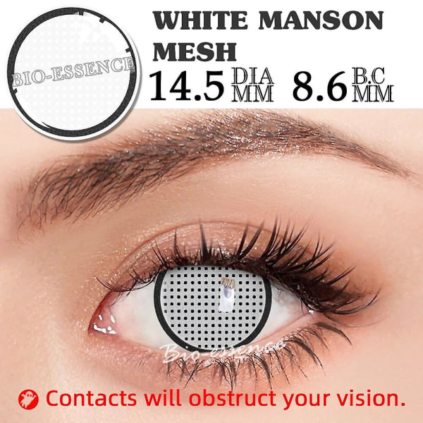 Tib 1 par Sharingan kontaktlinser för ögon Cosplay-linser Anime-linser Uchiha Sasuke Kakashi-linser Anime-tillbehör (FMY) (ZYH) White manson mesh
