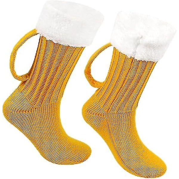Rolig 3d ölmugg stickad handskepresent Söt handgjord stickad höstvinterhandskar Retro virkade handskar, ölmuggsockor (ZYH) Sock