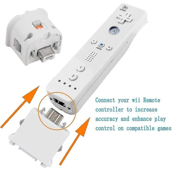 2 Motion Plus-adaptersensor för Wii-fjärrkontroll, Motion Plus-adapteracceleratorbyte för Wii Motion Plus-adapter (ZYH) White