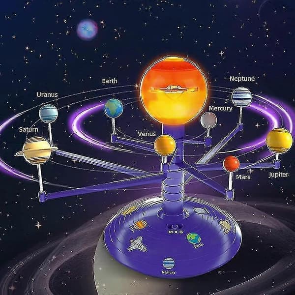 Solsystem for børn, talende astronomi solsystem model kit, planetarium projektor STEM legetøj med 8 planeter, rumlegetøj til 3 4 5+ årige drenge