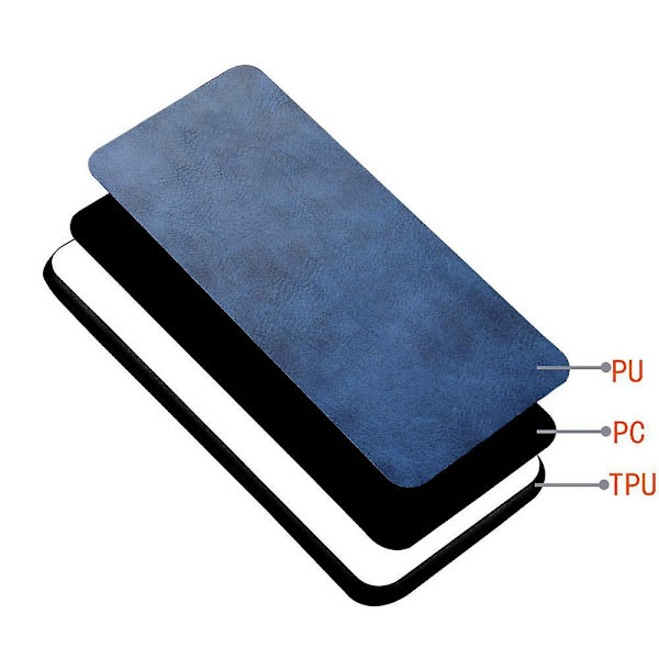 Klädsel i kohudstruktur för Realme C55, PU-läderbelagd TPU+PC-baksida (ZYH) Blue, Blue Realme C55