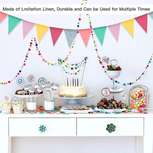 40 ft/12 m furv utomhus Vattentät, 3-rems gorvdekorationer Hessian Party Bunting Flaggor Garden Bunting Outdoor Festival QLB (DPD)