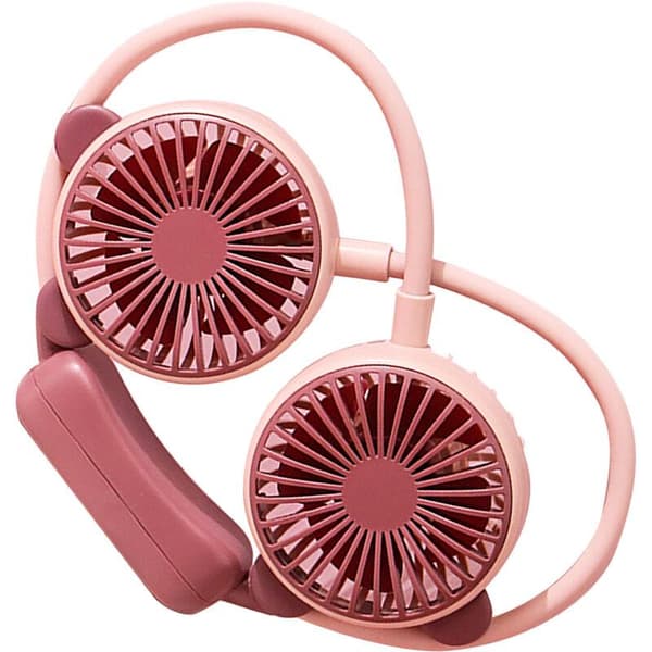 USB genopladelig bærbar halsventilator. Håndfri vedhængsventilator til kontor og rejser. Taro lilla farve.
