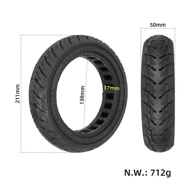 81/2x2(50/75-6.1) Off-Road Solid Däck för M365 1S Pro Scooter Explosionssäkert Däck