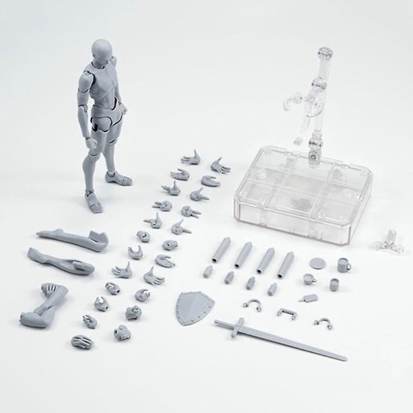 Artists Sketch Rörlig Lem Action Figur Modell Flexibel Kropp Mänsklig Mannequin (DPD) 01 Manager male gray