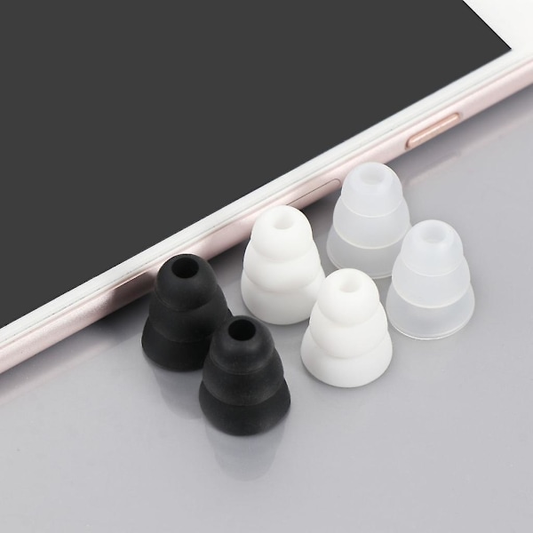 Ersättning Triple Flange Öronproppar Öronproppar Silikonkuddar För In Ear Hörlurar  (ZYH) White