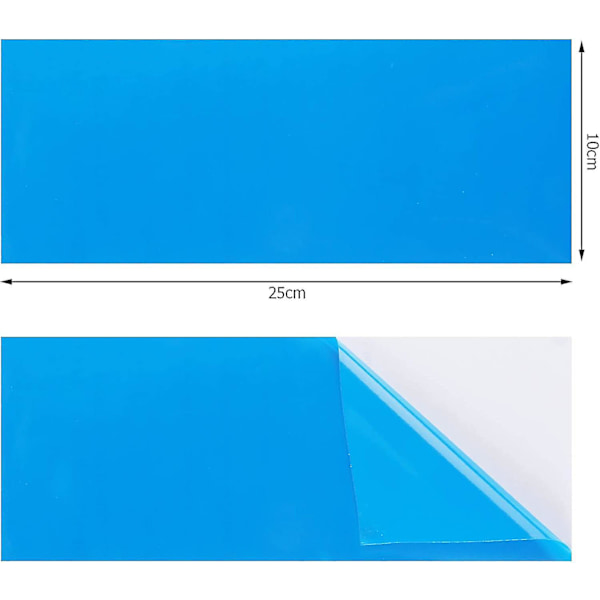 Självhäftande PVC-lagningsplåster, båtreparationsgummi vinyl pool liner lagningslapp för kajakflottar, rektangulär (blå, 20 stycken)  (ZYH)