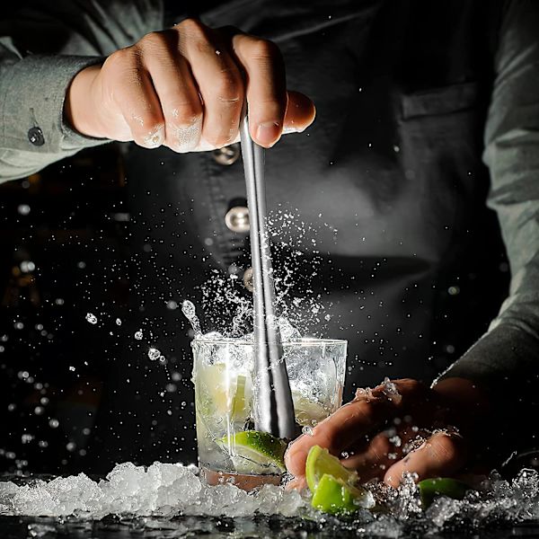Cocktail Muddler Rostfritt stål Lemon Masher Cocktail Muddler Ice Masher för fruktkryddor isbars (ZYH) Silver
