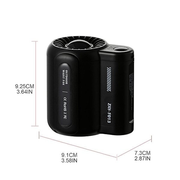 4500mah Hand Free Personlig-mini Midjefläkt Halsband-fläkt För Kläder Skjorta Gård  (ZYH) White