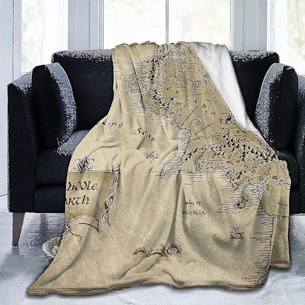 Middle Earth Map Lord Of The Rings Ultra-soft Micro Fleece Blanket Forcouch Fur Plush Throw Blankets  (ZYH)