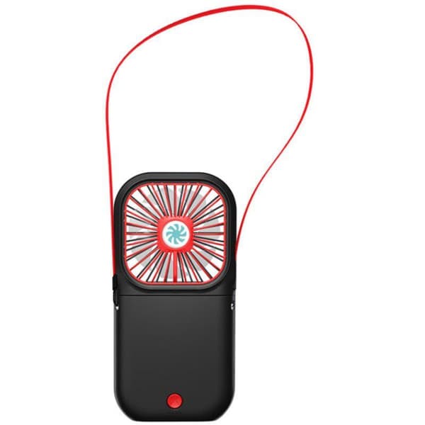 Mini USB oppladbar vifte, sammenleggbar og multifunksjonell halsvifte, bærbar mini bordvifte - svart