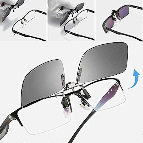 3-pack, Clip-on Flip Up Polariserade Linser För UV-skydd Solglasögon