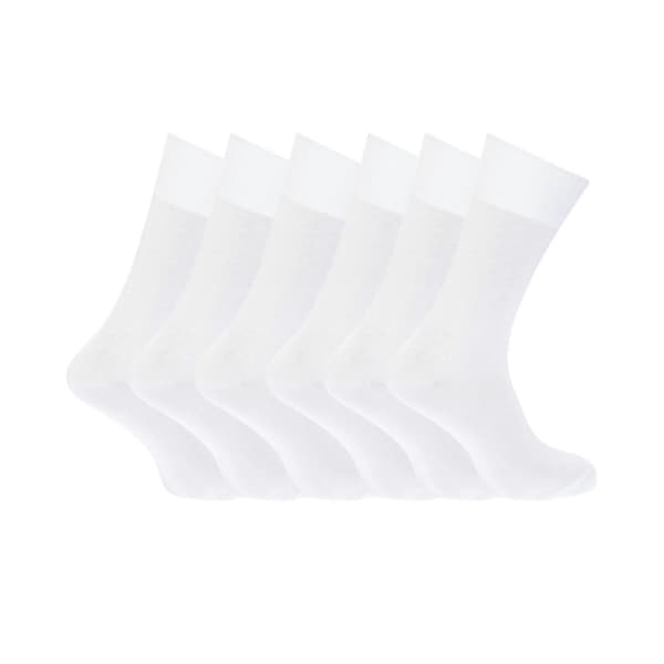 FLOSO Herr Enfärgade 100% Bomullsstrumpor (6-pack)