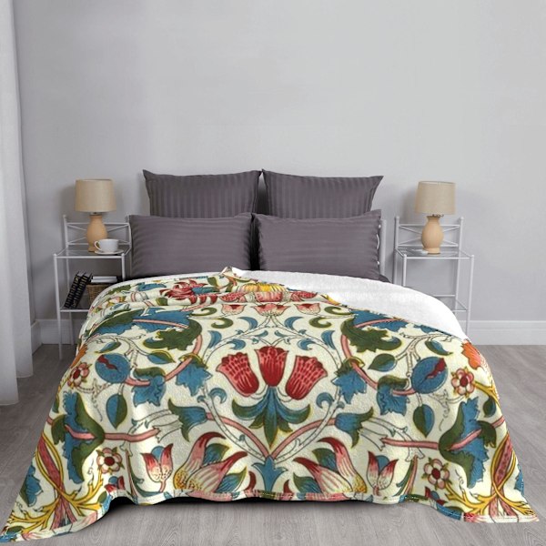 William Morris Lodden filtar Comfy fleece flanell Plysch spjälsäng Sängfiltar Gifts-w418 (ZYH) 80x60in 200x150cm