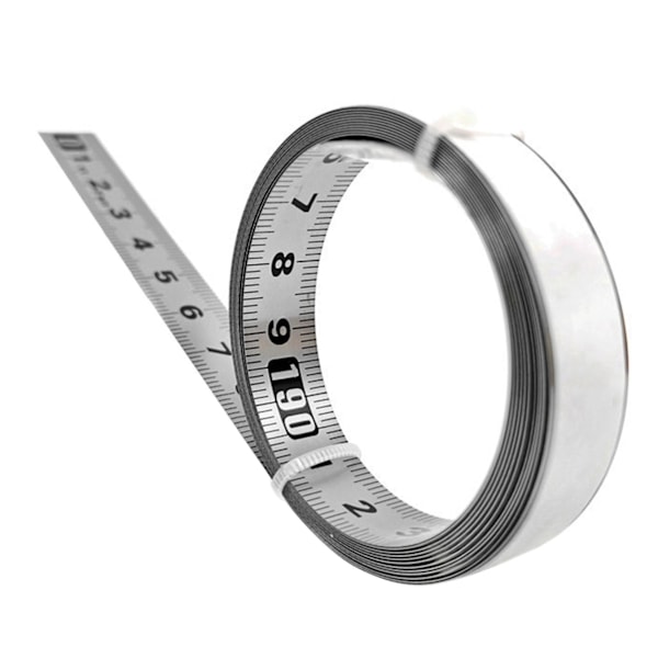 1M rostfritt stål självhäftande skala precision träbearbetning styrning skena självhäftande måttband med lim metall linjal  (ZYH) As Shown