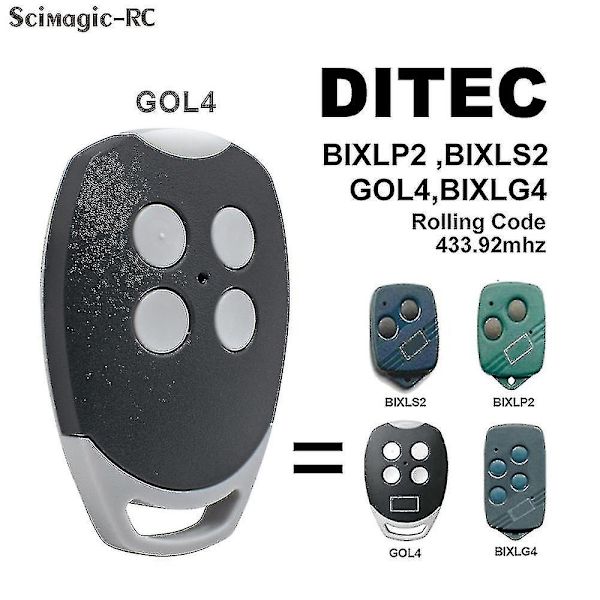 Ditec Gol4 Remote Control 43392mhz Rolling Code Entrematic Zen2 Zen4 Zen2w Zen4w Gol4 Bixlg4 Bixlp2 Bixls2 Garage Door Opener  (ZYH)