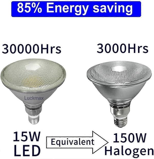 15W E27 PAR38 LED Varmhvit, Vanntett, Innendørs/Utendørs, Ikke Dimbar, 2-pakning