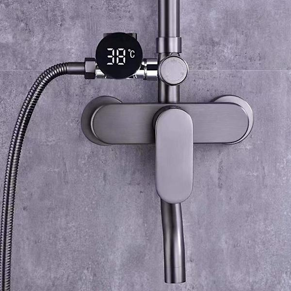 LED-display Hemdusch Termometer, -Genererar Elektricitet Vattentemperatur Monitor Mätare f  (ZYH) Silver