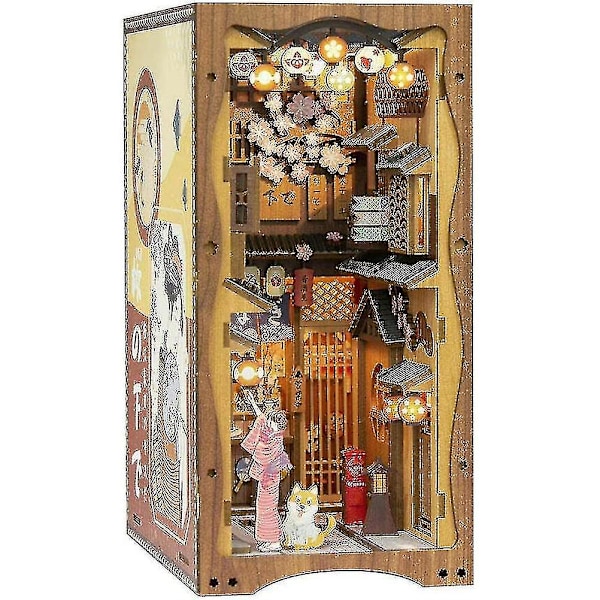 Gör-det-själv Book Nook Kit 3d Träbok Modell Pussel Byggsats Bokhylla Insats Dekor Hembordsdekoration (ZYH) Shaped B