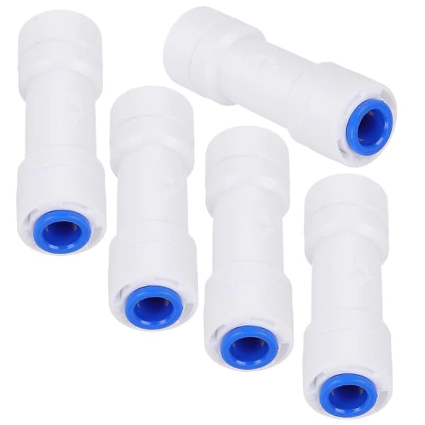 5 st Rak Gängadapter 1/4 Tum Snabbkoppling Push To Connect Envägs Backventil Plast Vattenkopplingar Vattenrenare Tillbehör