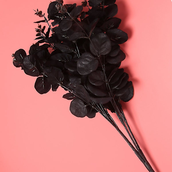 20 huvuden konstgjord svart eukalyptus falsk blomma växt Bröllopsfest dekoration (DPD) black