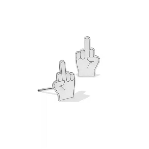 Middle Finger Örhängen GAO2143  (ZYH) Silver One Size
