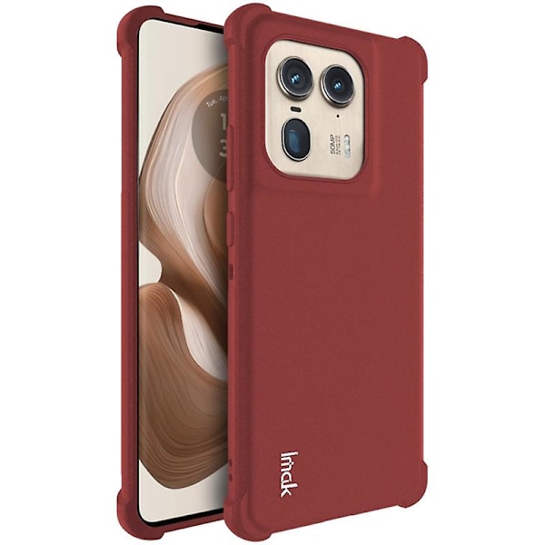 IMAK For Motorola Edge 50 Ultra 5G Fodral Matt TPU Förstärkta Hörn Telefonskal -  (ZYH) Red Motorola Edge 50 Ultra 5G