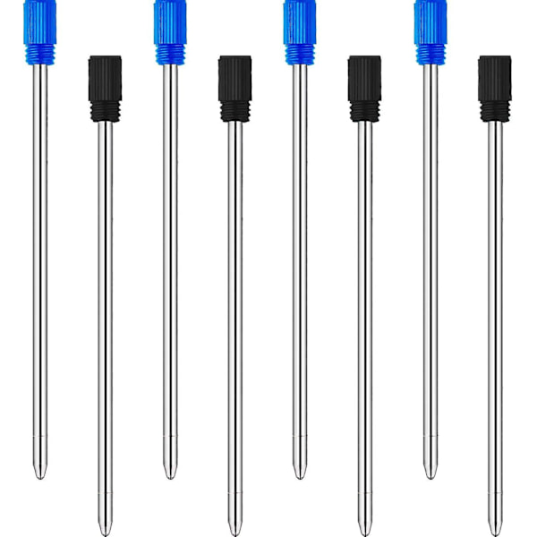 24 st kulspetspennrefill för Diamond Crystal Stylus-pennor, 2,75 tum (svart och blått bläck)  (ZYH)