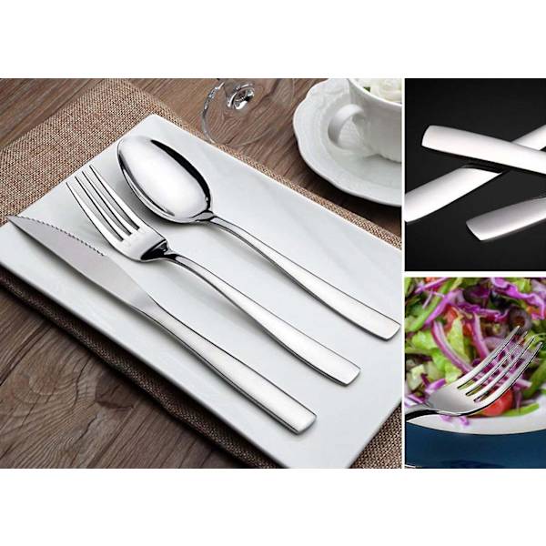 12-delad middagsgaffelset 8 tum extrafin 18/8 rostfritt stål (ZYH)