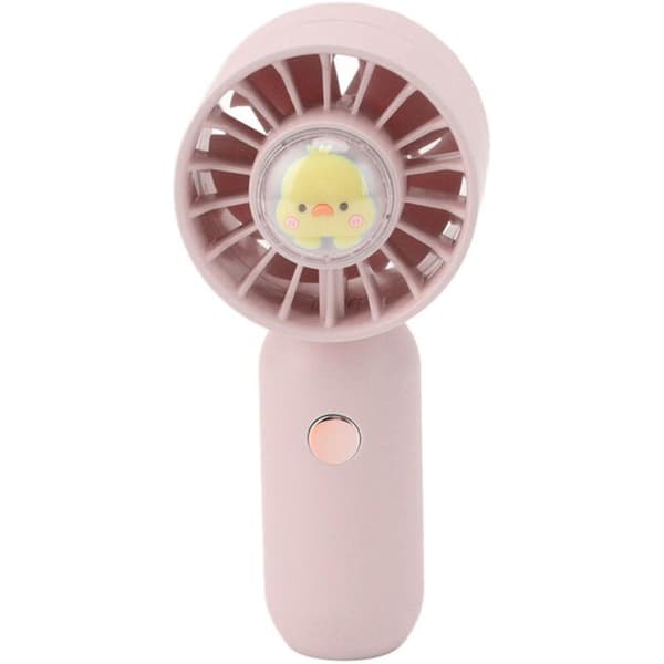500mAh USB Genopladelig Lommeventilator - Mini Bærbar Ventilator med Pink Strømkabel
