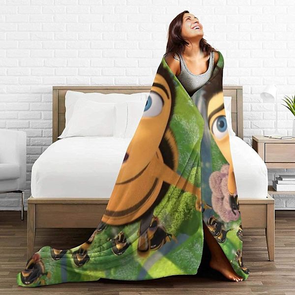 The Bee Movie Ultra-mjuk mikrofleecefilt Heminredning Lättvikt för bäddsoffa -P551 (ZYH) 60x50in 150x125cm