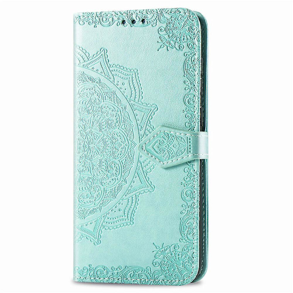 Case för Samsung Galaxy A40 Cover Läder Plånboksfodral Cover Mandala Magnetic Flip Protection Stötsäker - Grön (DPD)